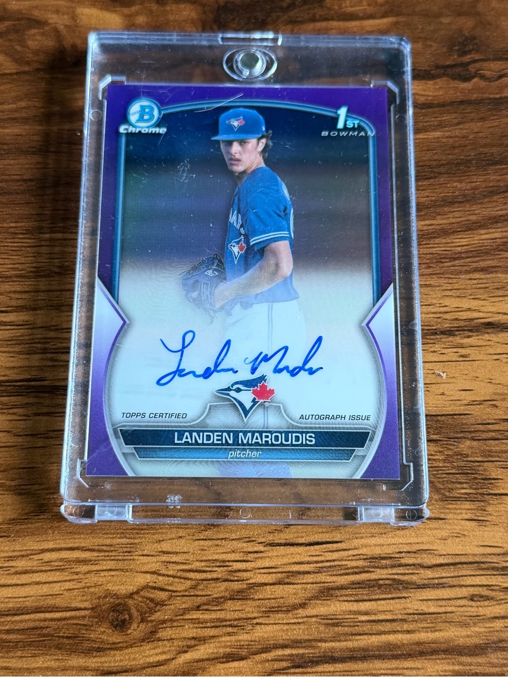 2023 Bowman Chrome 1st Bowman Auto Purple Refractor Landen Maroudis /250